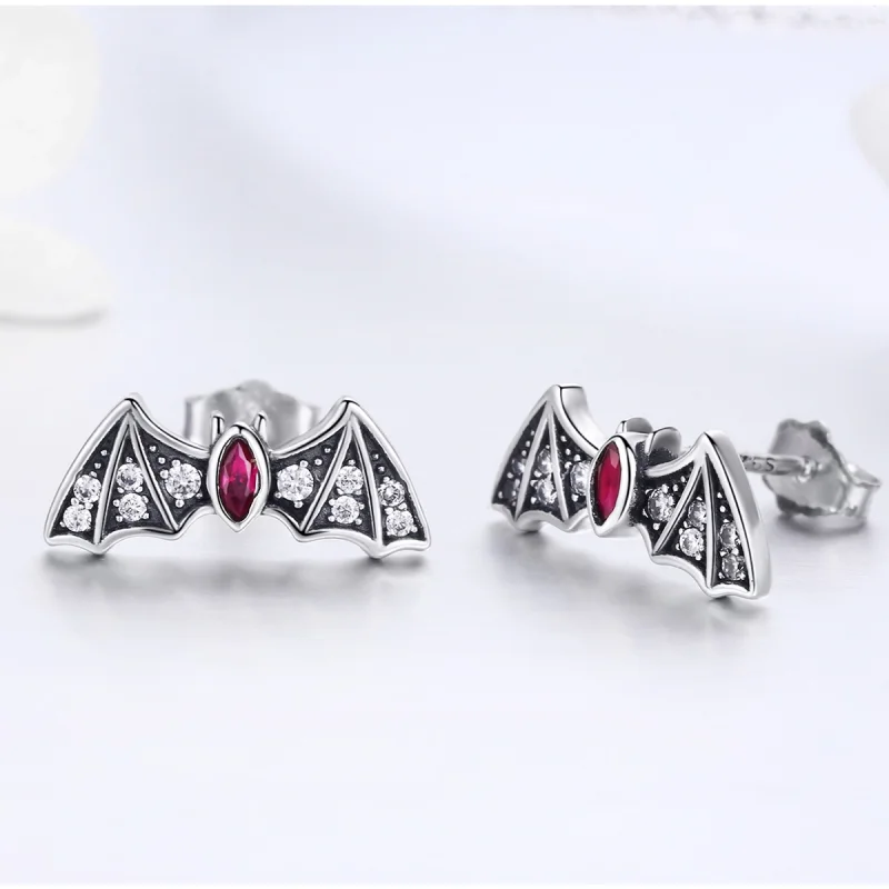 (imagem para) Pandora Style Mystery Bat Stud Earrings - BSE004 - Visualizar 4