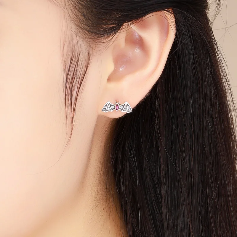 (imagem para) Pandora Style Mystery Bat Stud Earrings - BSE004 - Visualizar 5