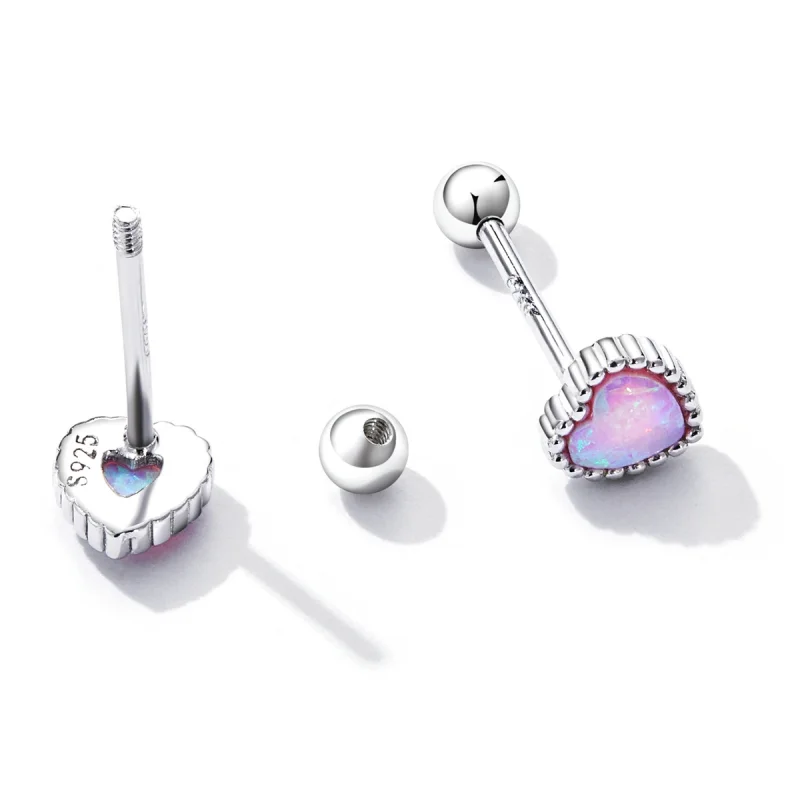 (imagem para) Pandora Style Opal Love Stud Earrings - SCE1383 - Visualizar 3