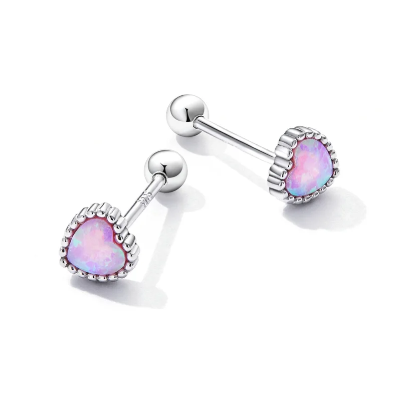 (imagem para) Pandora Style Opal Love Stud Earrings - SCE1383 - Visualizar 4
