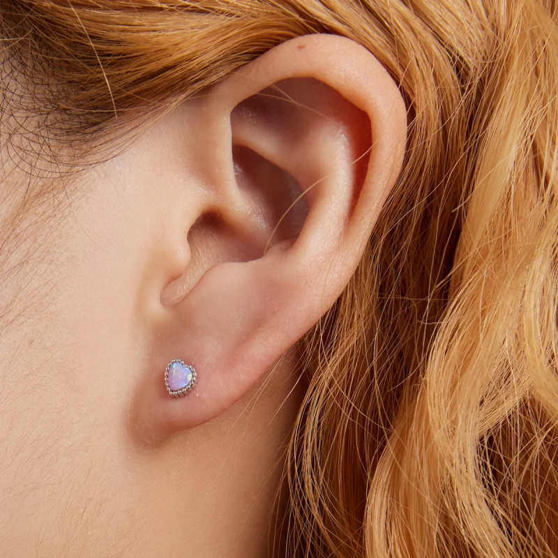 (imagem para) Pandora Style Opal Love Stud Earrings - SCE1383 - Visualizar 5