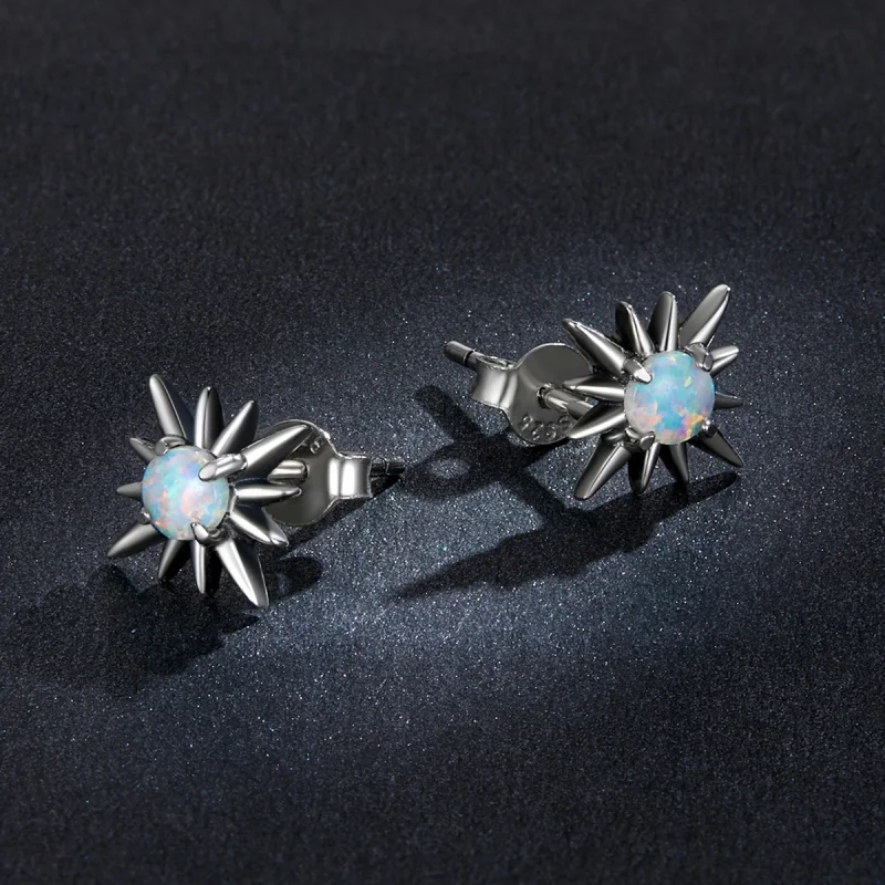 (imagem para) Pandora Style Opal Star Stud Earrings - BSE581 - Visualizar 5