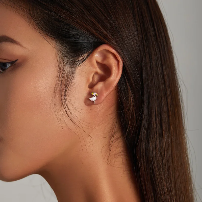 (imagem para) Pandora Style Pink Flamingo Stud Earrings - SCE1276 - Visualizar 6