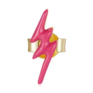 (imagem para) Pandora Style Pink Lightning Stud Earrings - SCE1236