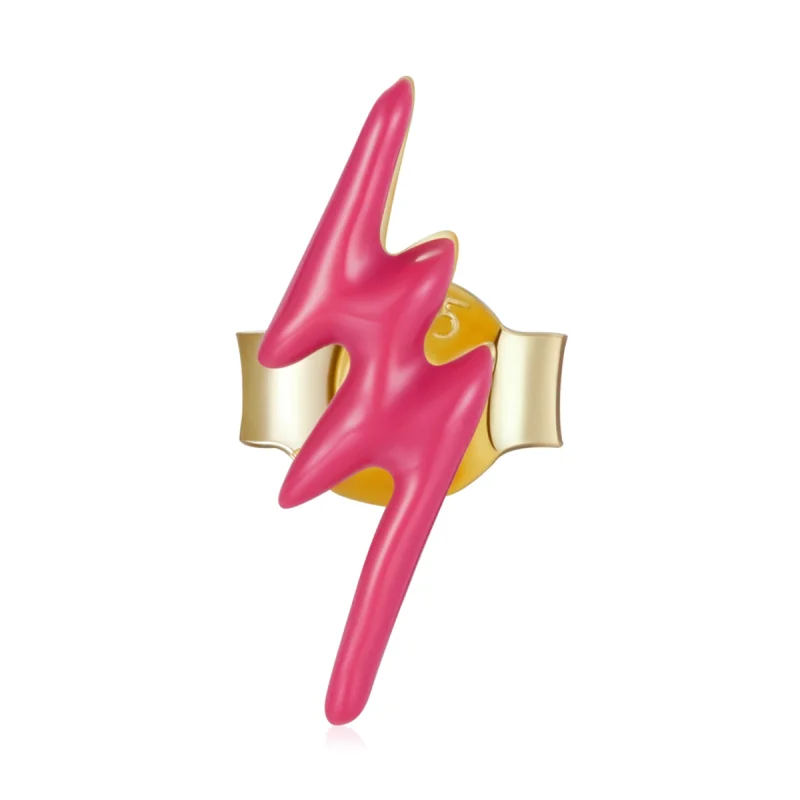 (imagem para) Pandora Style Pink Lightning Stud Earrings - SCE1236