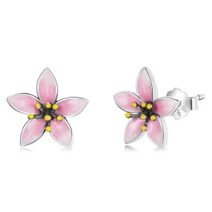 (imagem para) Pandora Style Pink Sakura Stud Earrings - SCE1273