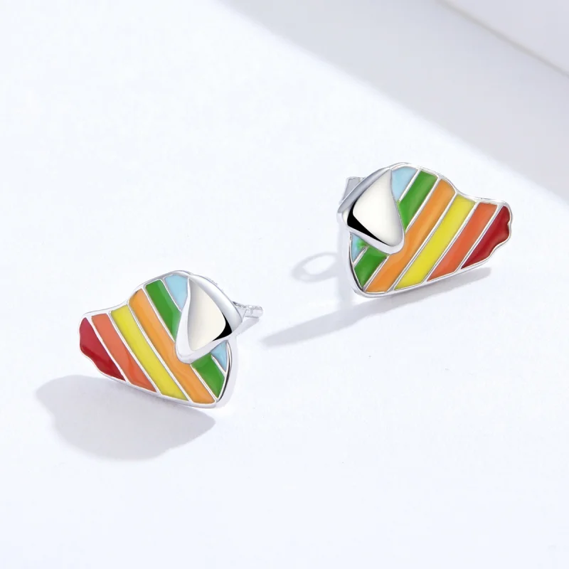 (imagem para) Pandora Style Rainbow Dog Stud Earrings - SCE825 - Visualizar 4