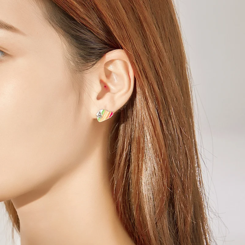 (imagem para) Pandora Style Rainbow Dog Stud Earrings - SCE825 - Visualizar 6