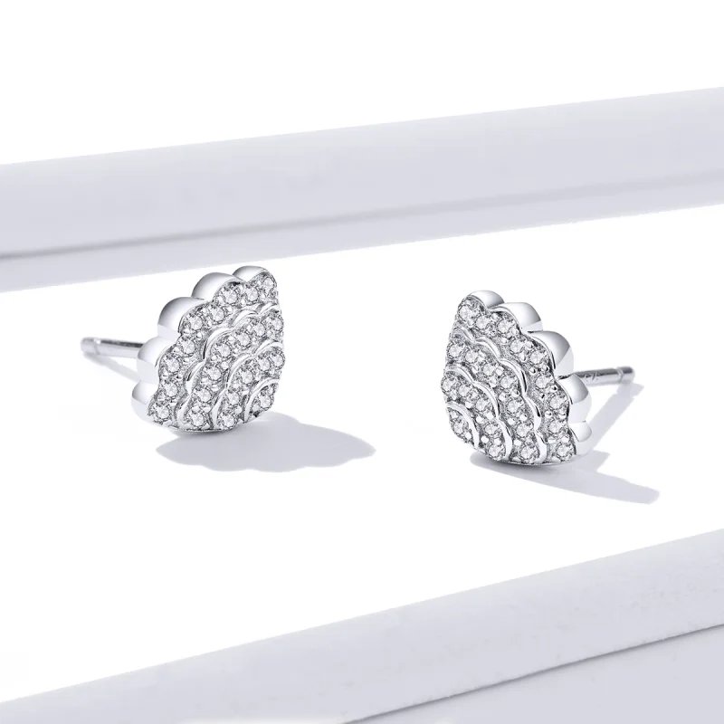 (imagem para) Pandora Style Romantic Shell Stud Earrings - BSE342 - Visualizar 2