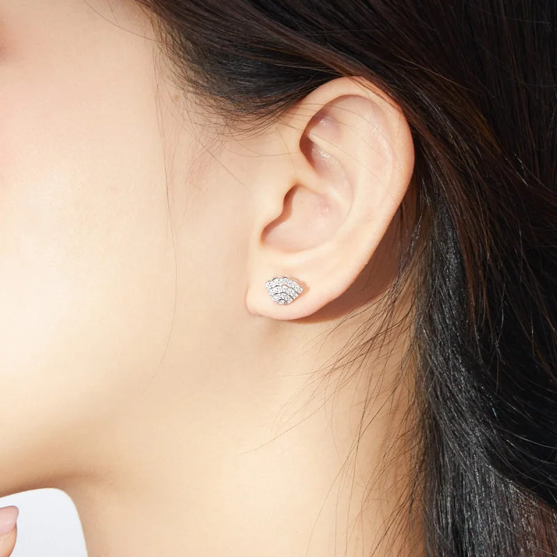(imagem para) Pandora Style Romantic Shell Stud Earrings - BSE342 - Visualizar 6