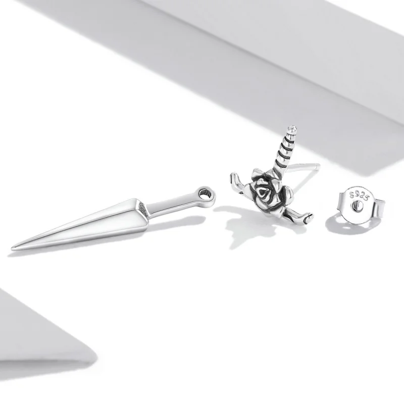 (imagem para) Pandora Style Rose Dagger Stud Earrings - SCE1349 - Visualizar 4