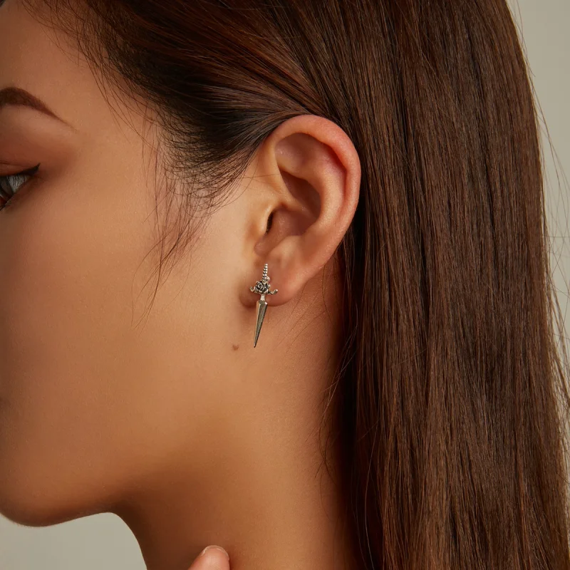 (imagem para) Pandora Style Rose Dagger Stud Earrings - SCE1349 - Visualizar 8