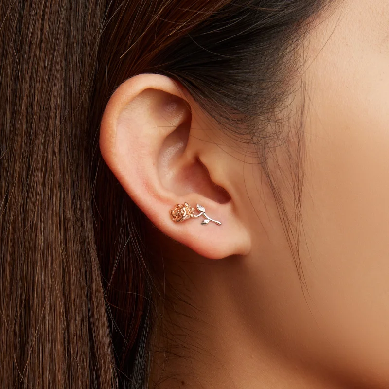 (imagem para) Pandora Style Rose Stud Earrings - BSE682 - Visualizar 5