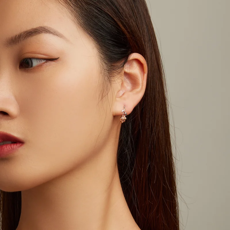 (imagem para) Pandora Style Rose Stud Earrings - BSE682 - Visualizar 6