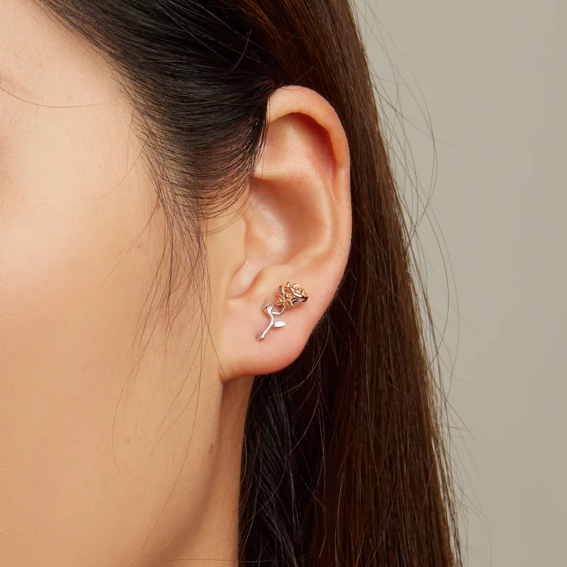 (imagem para) Pandora Style Rose Stud Earrings - BSE682 - Visualizar 8