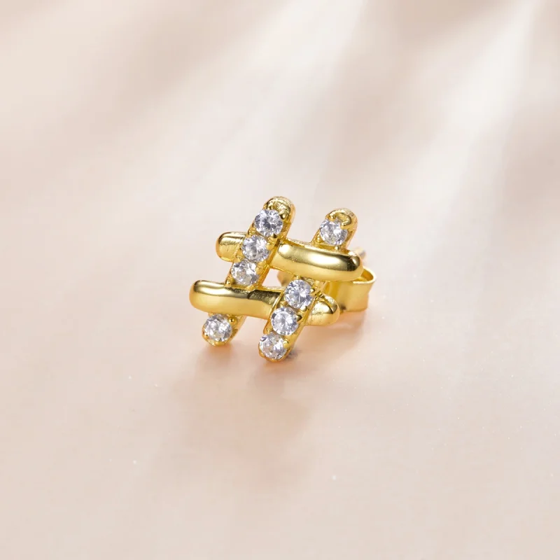 (imagem para) Pandora Style Secret Symbol - # Stud Earrings - SCE1071 - Visualizar 2