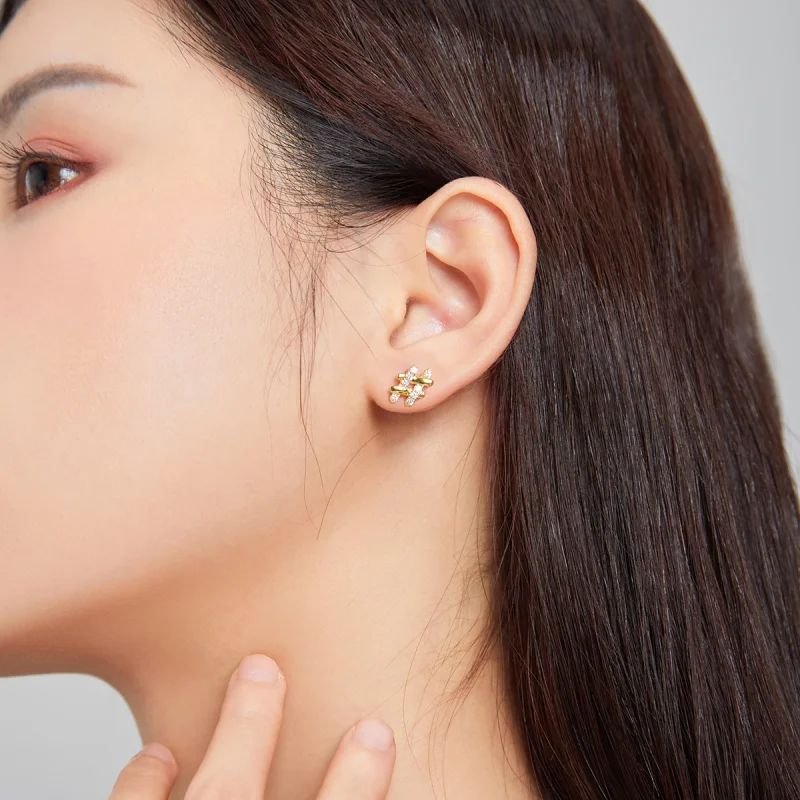 (imagem para) Pandora Style Secret Symbol - # Stud Earrings - SCE1071 - Visualizar 3