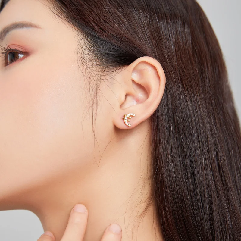 (imagem para) Pandora Style Secret Symbol - € Stud Earrings - SCE1074 - Visualizar 4