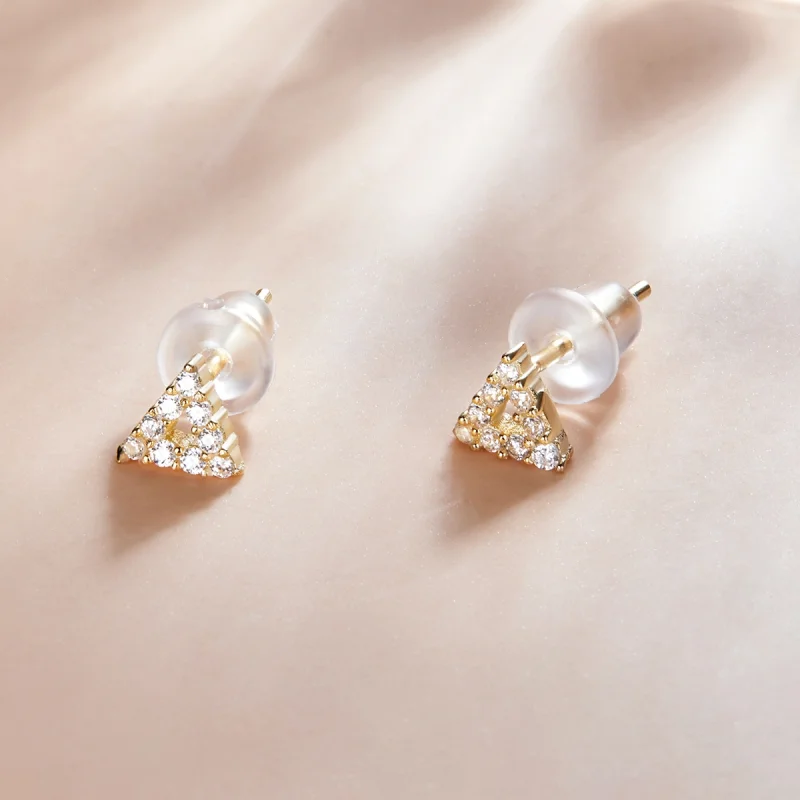 (imagem para) Pandora Style Shining Triangle Stud Earrings - SCE1220 - Visualizar 2