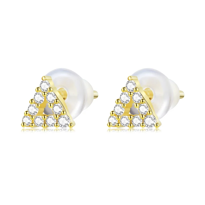 (imagem para) Pandora Style Shining Triangle Stud Earrings - SCE1220