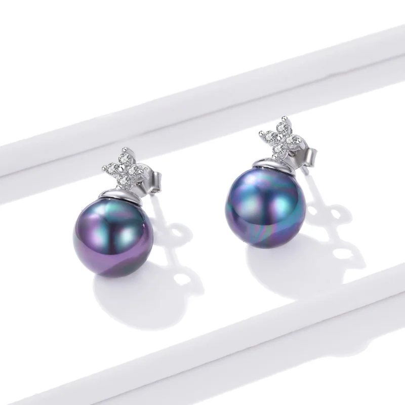 (imagem para) Pandora Style Shiny Beads Stud Earrings - BSE498 - Visualizar 2