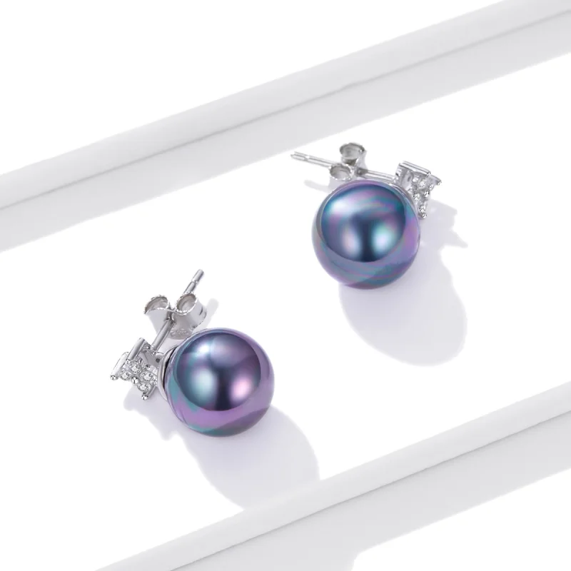 (imagem para) Pandora Style Shiny Beads Stud Earrings - BSE498 - Visualizar 4