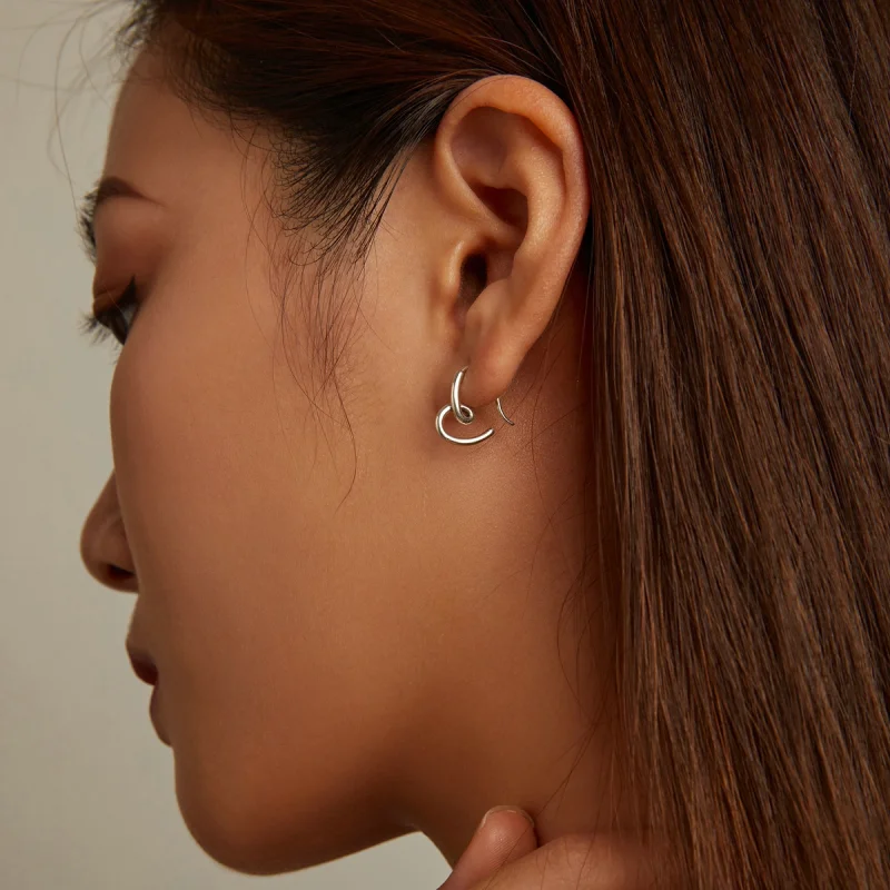(imagem para) Pandora Style Simple Love Stud Earrings - SCE1333 - Visualizar 6