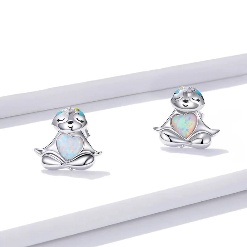 (imagem para) Pandora Style Sloth Stud Earrings - BSE483 - Visualizar 2