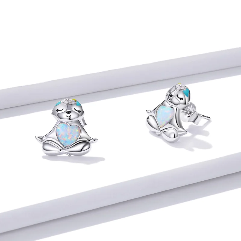 (imagem para) Pandora Style Sloth Stud Earrings - BSE483 - Visualizar 3