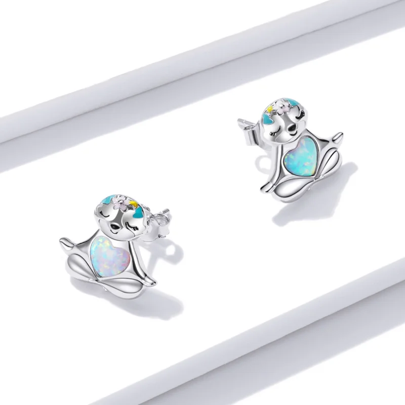(imagem para) Pandora Style Sloth Stud Earrings - BSE483 - Visualizar 4