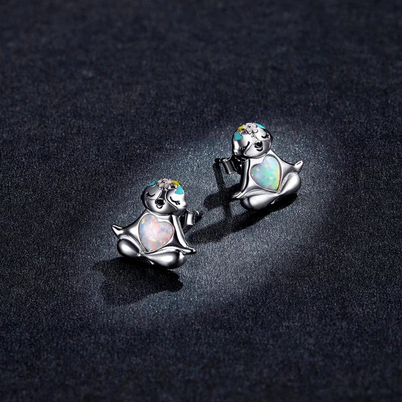 (imagem para) Pandora Style Sloth Stud Earrings - BSE483 - Visualizar 5
