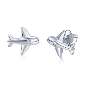 (imagem para) Pandora Style Small Airplane Stud Earrings - VSE153