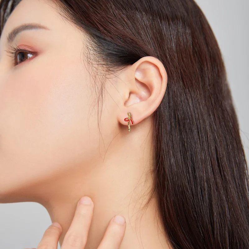 (imagem para) Pandora Style Small Wish Stud Earrings - SCE1058 - Visualizar 4