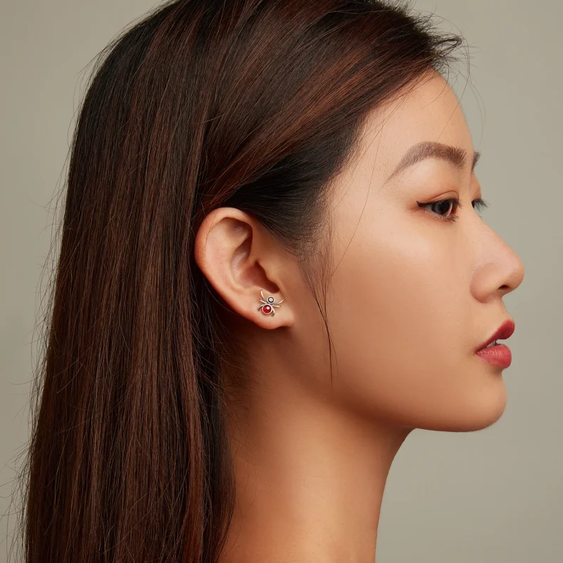 (imagem para) Pandora Style Spider Stud Earrings - SCE1517 - Visualizar 5