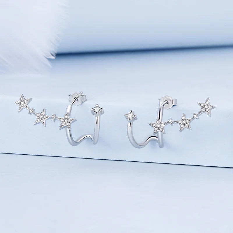 (imagem para) Pandora Style Star Stud Earrings - BSE700 - Visualizar 2