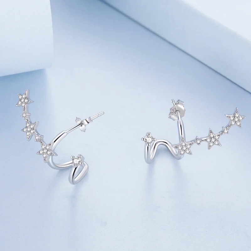 (imagem para) Pandora Style Star Stud Earrings - BSE700 - Visualizar 4