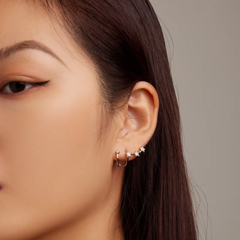 (imagem para) Pandora Style Star Stud Earrings - BSE700 - Visualizar 6