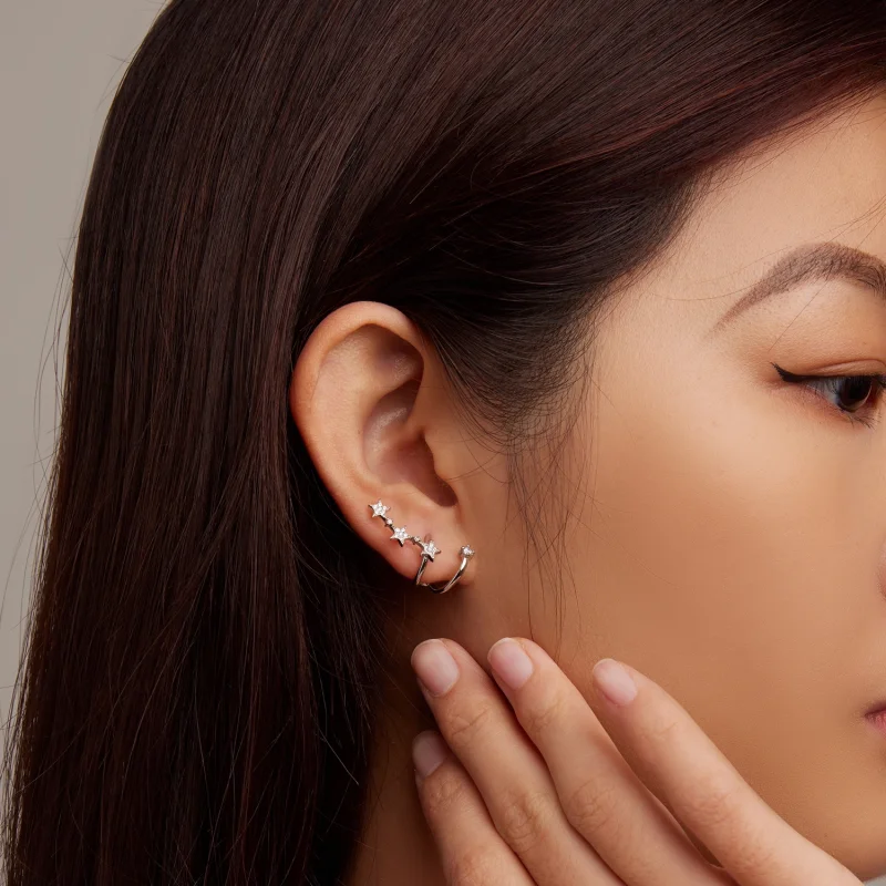 (imagem para) Pandora Style Star Stud Earrings - BSE700 - Visualizar 8