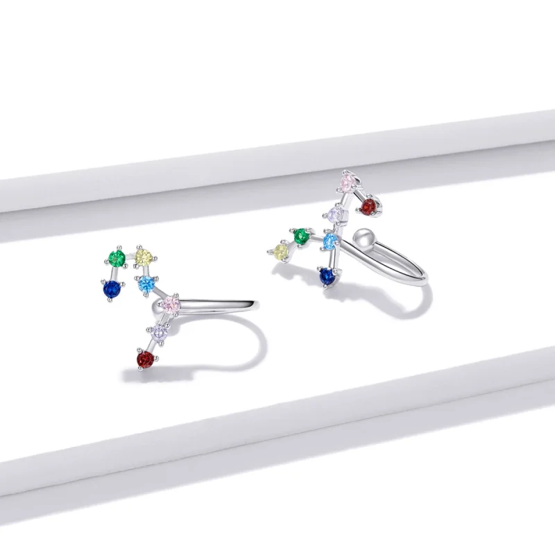 (imagem para) Pandora Style Star Track Stud Earrings - BSE457 - Visualizar 3