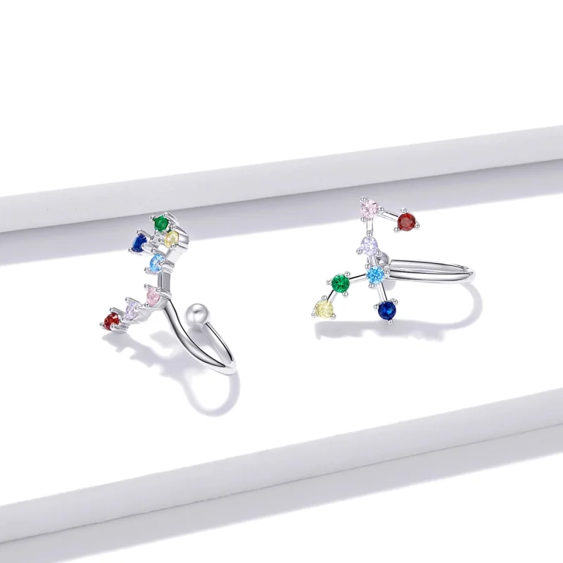 (imagem para) Pandora Style Star Track Stud Earrings - BSE457 - Visualizar 4