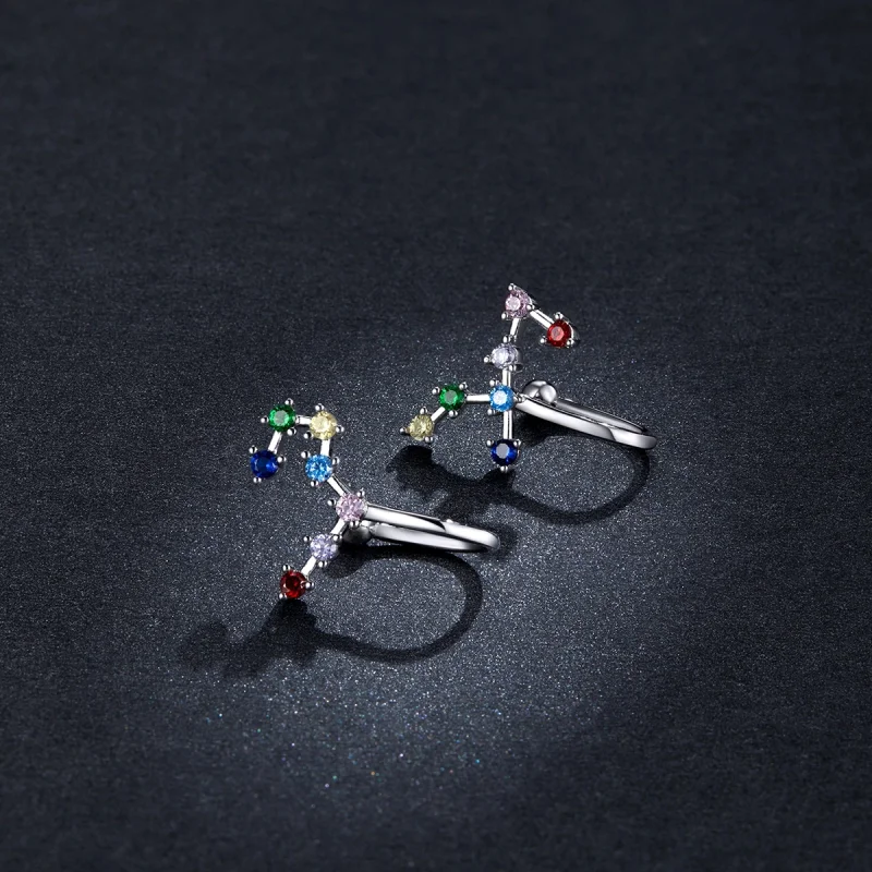 (imagem para) Pandora Style Star Track Stud Earrings - BSE457 - Visualizar 5