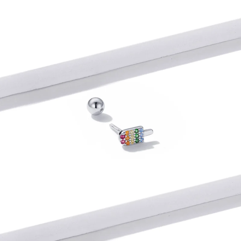 (imagem para) Pandora Style Summer Sweetheart - Ice Cream Stud Earrings - BSE491-A - Visualizar 2