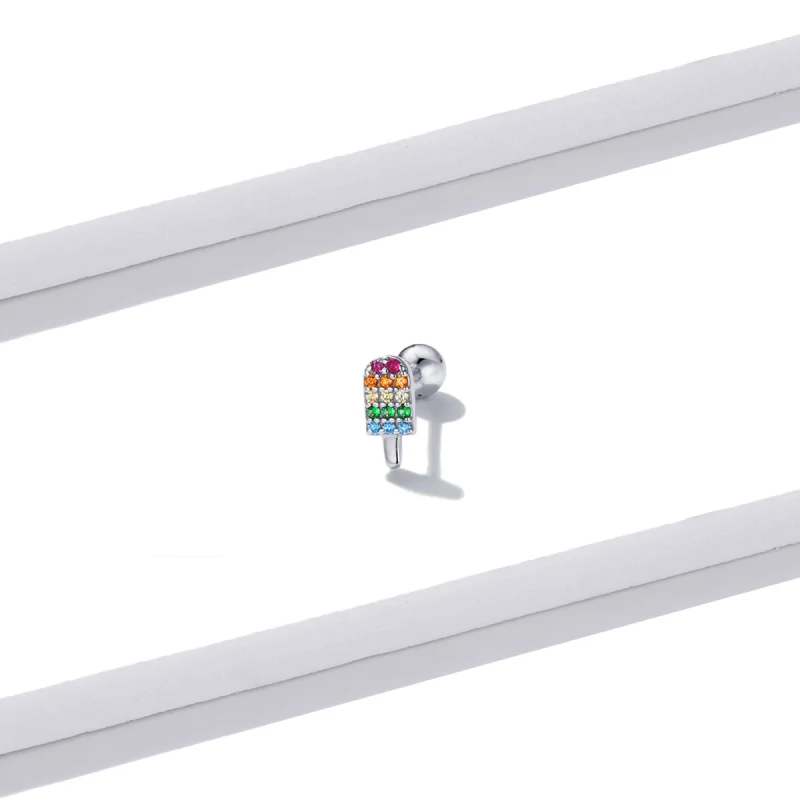 (imagem para) Pandora Style Summer Sweetheart - Ice Cream Stud Earrings - BSE491-A - Visualizar 4