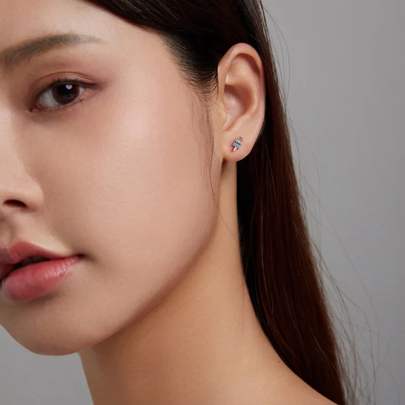 (imagem para) Pandora Style Summer Sweetheart - Ice Cream Stud Earrings - BSE491-A - Visualizar 5