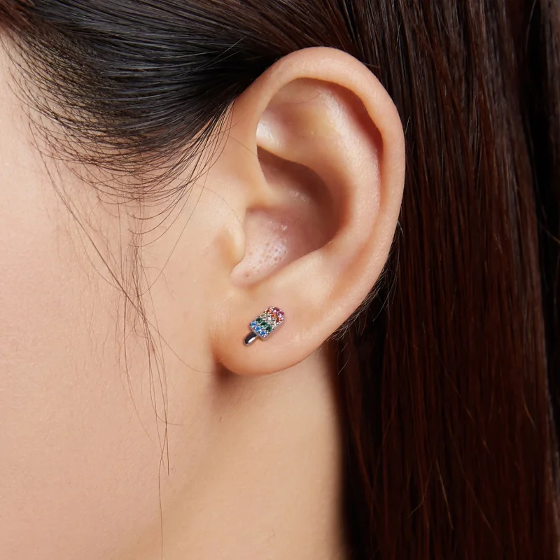 (imagem para) Pandora Style Summer Sweetheart - Ice Cream Stud Earrings - BSE491-A - Visualizar 7