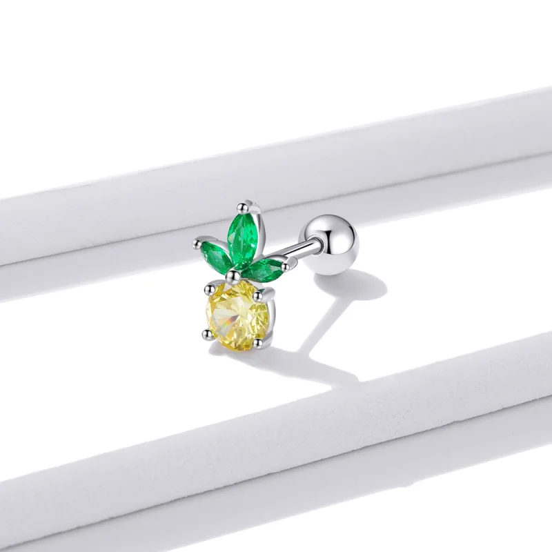 (imagem para) Pandora Style Summer Sweetheart - Pineapple Stud Earrings - BSE490 - Visualizar 2