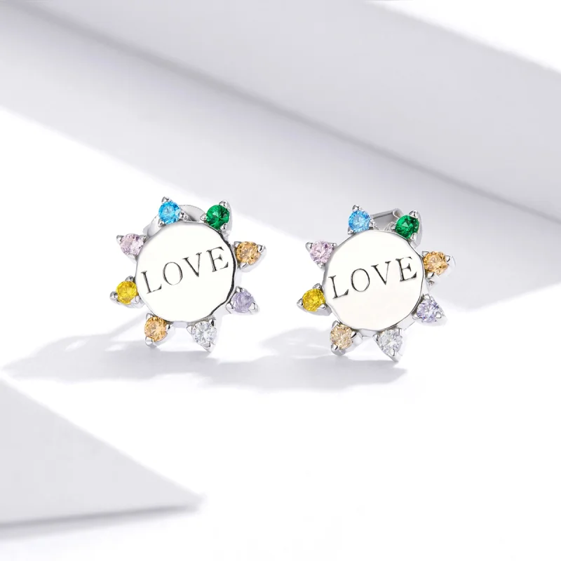 (imagem para) Pandora Style Sweet Love Stud Earrings - SCE892 - Visualizar 2