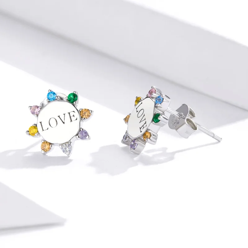(imagem para) Pandora Style Sweet Love Stud Earrings - SCE892 - Visualizar 3