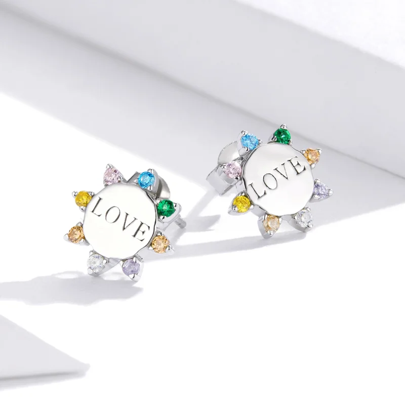 (imagem para) Pandora Style Sweet Love Stud Earrings - SCE892 - Visualizar 4