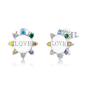 Pandora Style Sweet Love Stud Earrings - SCE892 (imagem para) Pandora Style Sweet Love Stud Earrings - SCE892